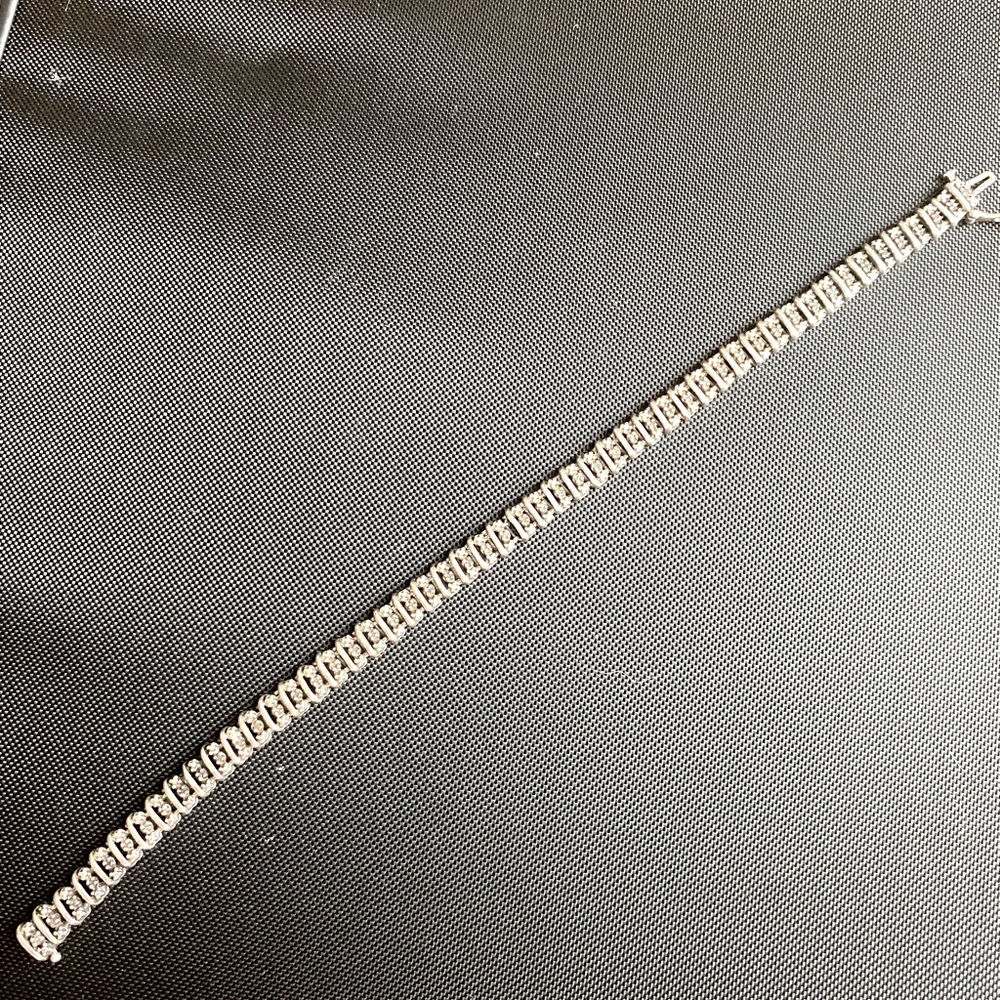 Silver and diamond bracelet
